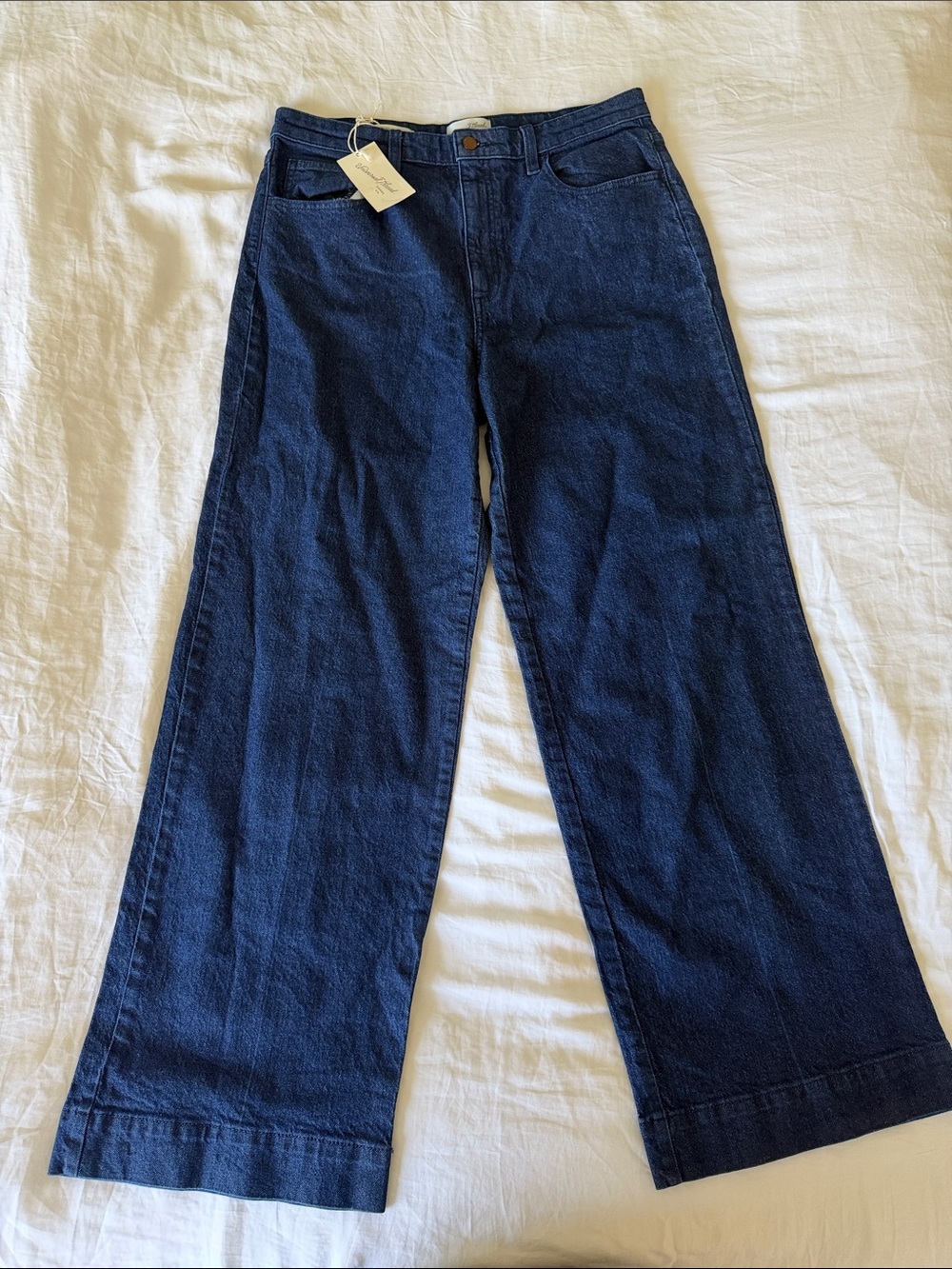 Universal Thread High Rise Wide Leg Jeans in Dark Blue Denim
